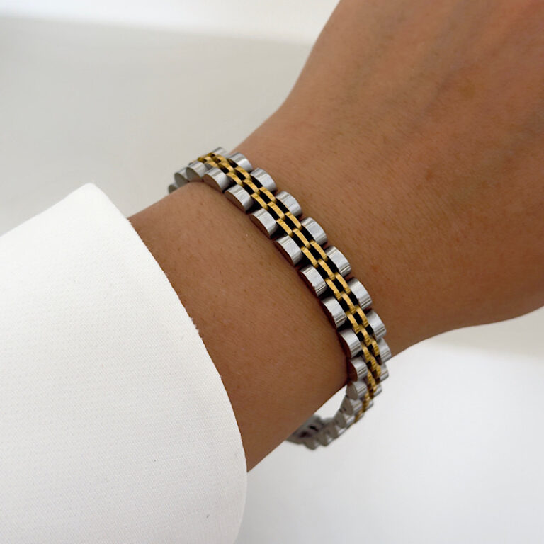 دستبند رولکس زنانه دو رنگ