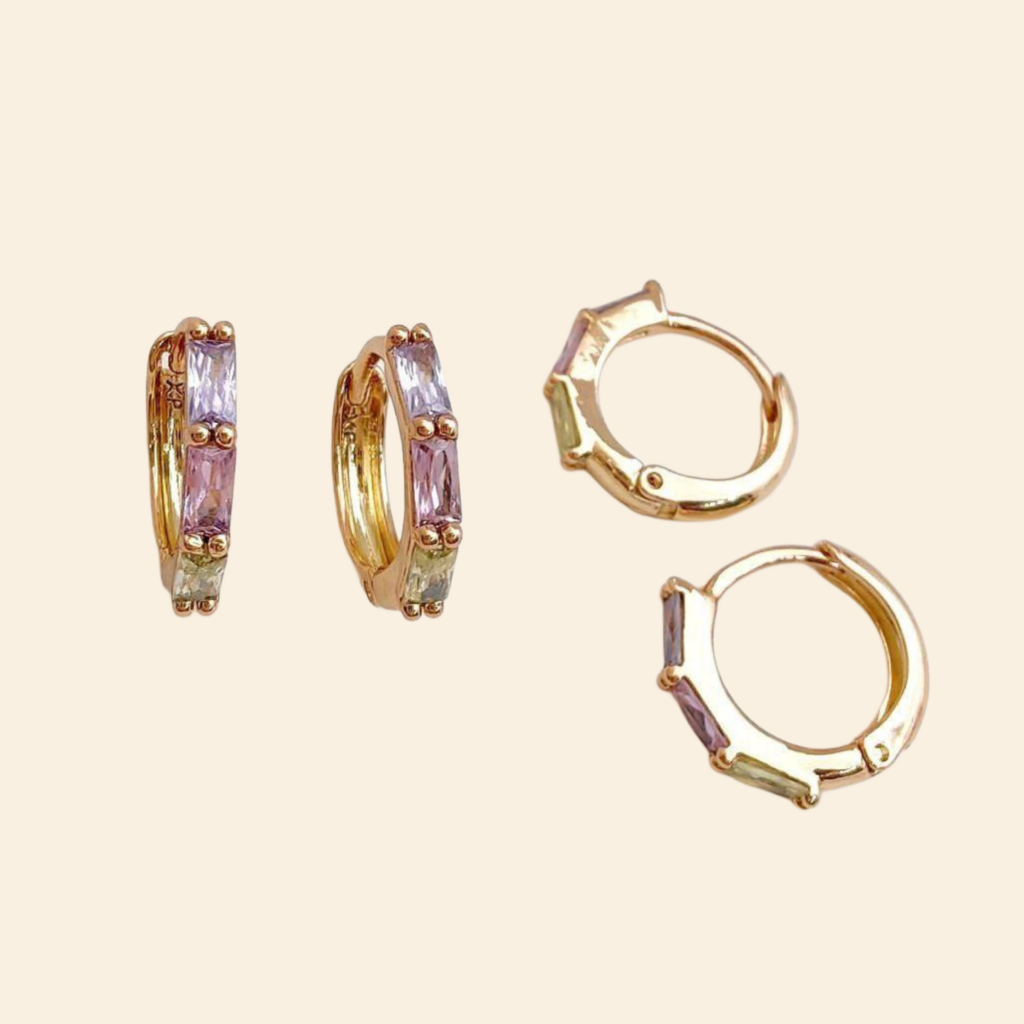 گوشواره نگین رنگی ژوپینگ